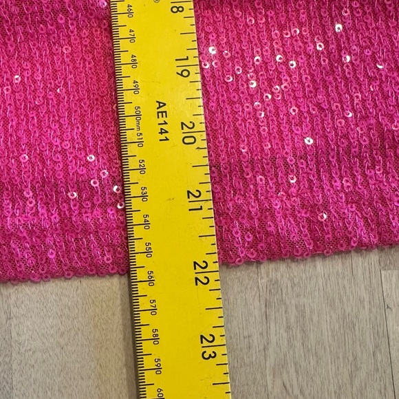 Pink All Over Sequined Spaghetti Strap Adjustable Strap Lined Tank Top - Picture 8 of 8